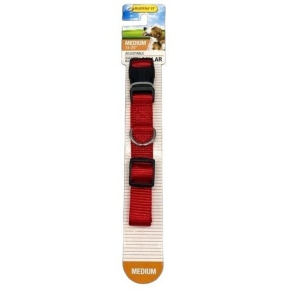 ruffin' it' dog collar Red Size Medium 14-20" adjustable quadlock buckle NEW - Picture 1 of 4